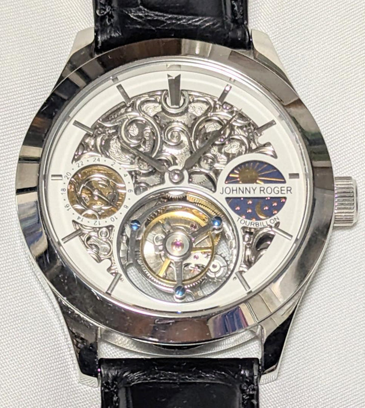 Johnnyroger Tourbillon Hand-wound Watch Mechanical Luxury Mens Dress Watch