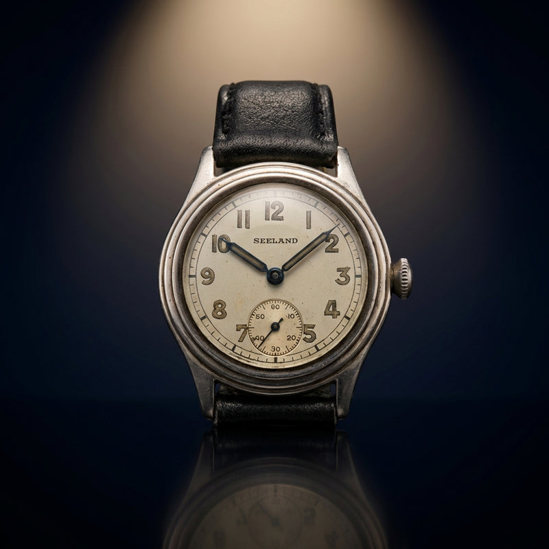 1940s  Sterling Silver Watch Overhauled Mainspring Replaced Vintage