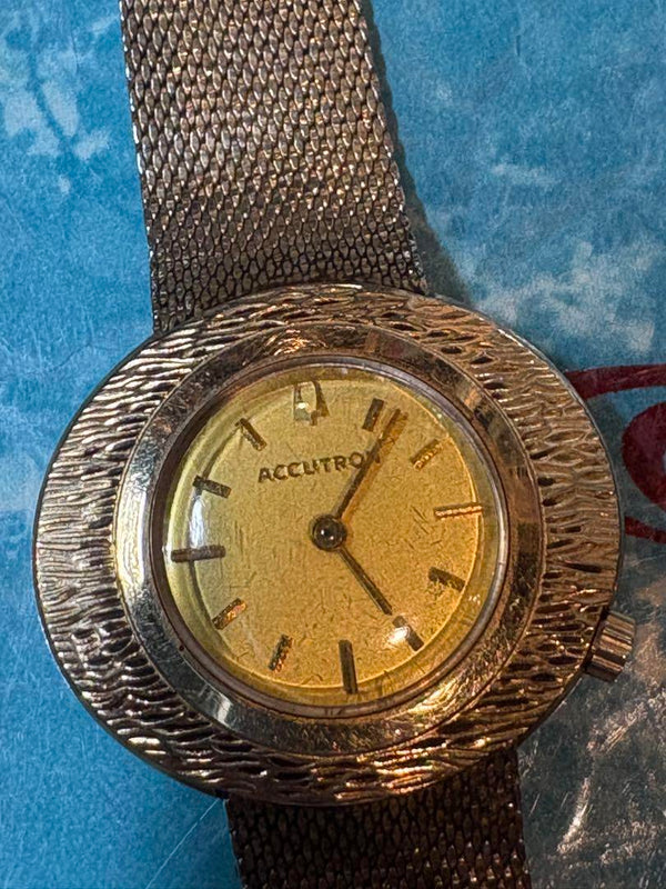 Accutron Dress Watch Not Working Vintage Analog Wristwatch As Is For