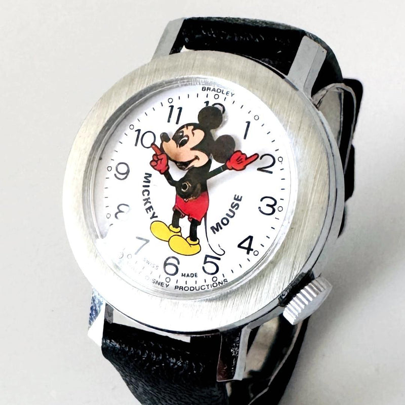 Bradley Mickey Mouse Wind-up Bobblehead 2 1970s Vintage Collectible Toy Figure