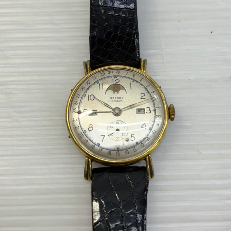 Geneva 11315 Watch Gold Silver Black Dress Watch Swiss Made Timepiece