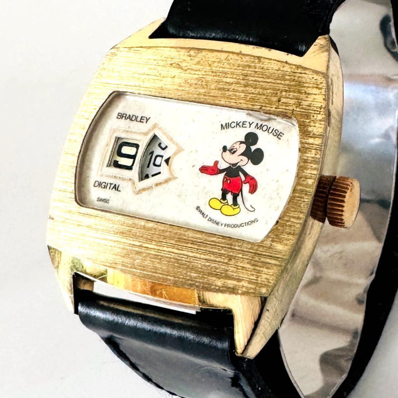 Bradley Mickey Mouse Watch Digital Hand-winding Collectible Kids Timepiece