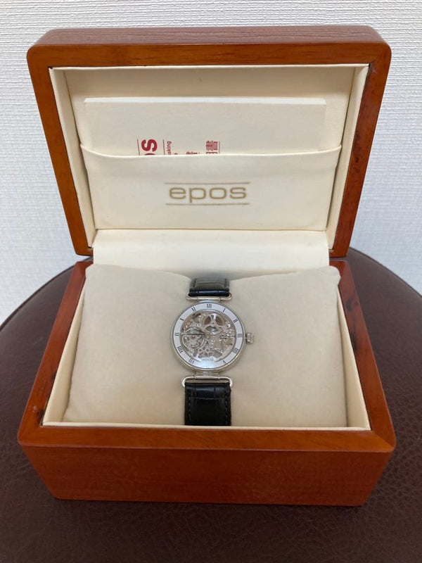 Epos Skeleton Hand-wound Watch Original Strap Wooden Box Double-sided