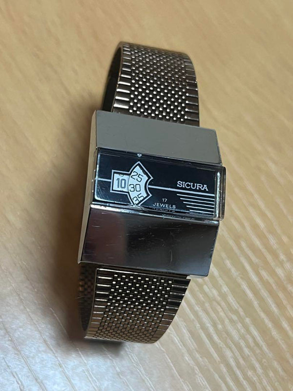 Sicura Hand-wound 17 Jewels Mechanical Digital Watch Vintage Style Collectors