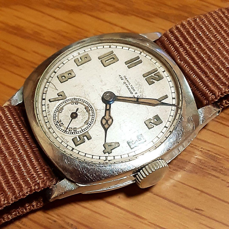 Military Watch Blue Steel Hands Small Seconds Manual Winding Mens