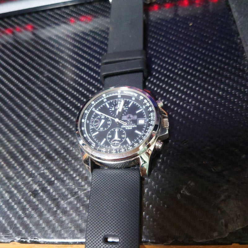Grumman GR-0001 Chronograph Watch Quartz Stainless Steel 100M WR Ltd 200 S/N 014