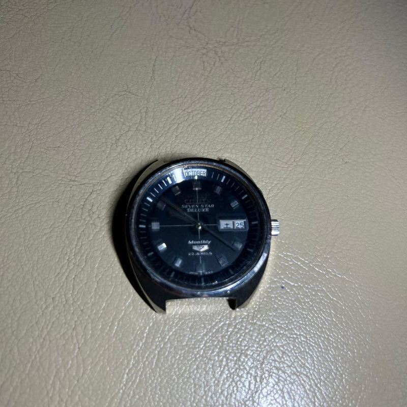 Citizen Seven Star Deluxe 4-520246TA Automatic 23J Black Dial No Band Watch