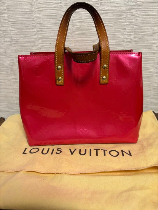 Louis Vuitton Reed PM M91221 Monogram Vernis Leather Fuchsia Pink Bag W22 H18