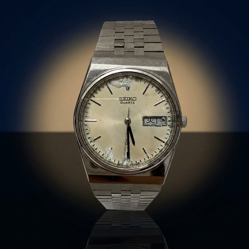 Quartz Watch Silver-tone Analog Display Casual Wristwatch Model Seiko