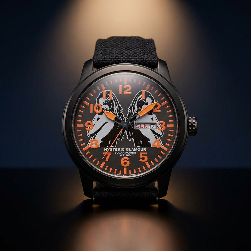 Watch Black Orange Fashion Wristwatch Quartz Movement