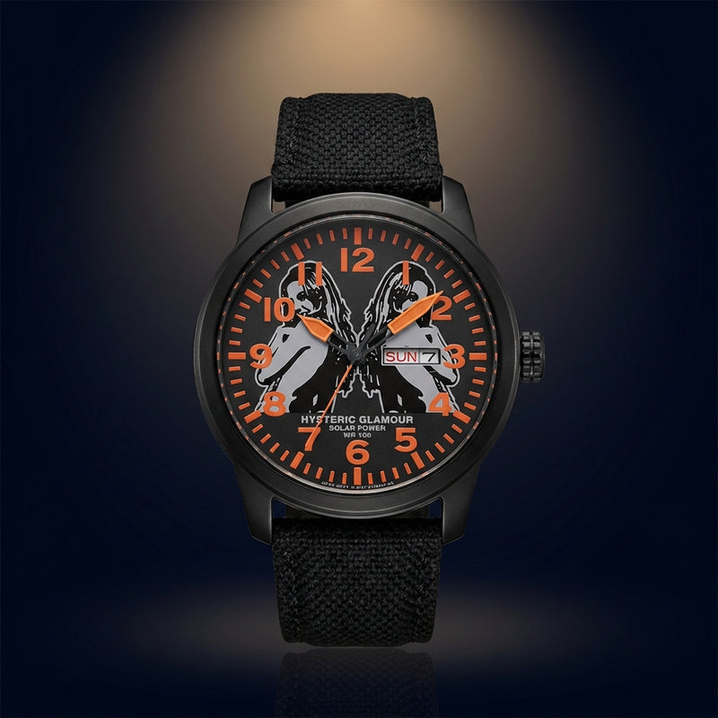 Watch Black Orange Fashion Wristwatch Quartz Analog
