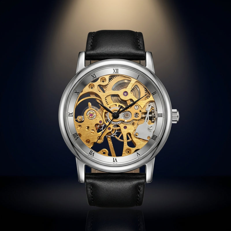 Antique Skeleton Hand-wound Wristwatch Mechanical Watch Collectible Timepiece