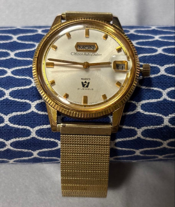 7 Auto Dater Watch 21 Jewels Vintage Style Mens Dress Watch
