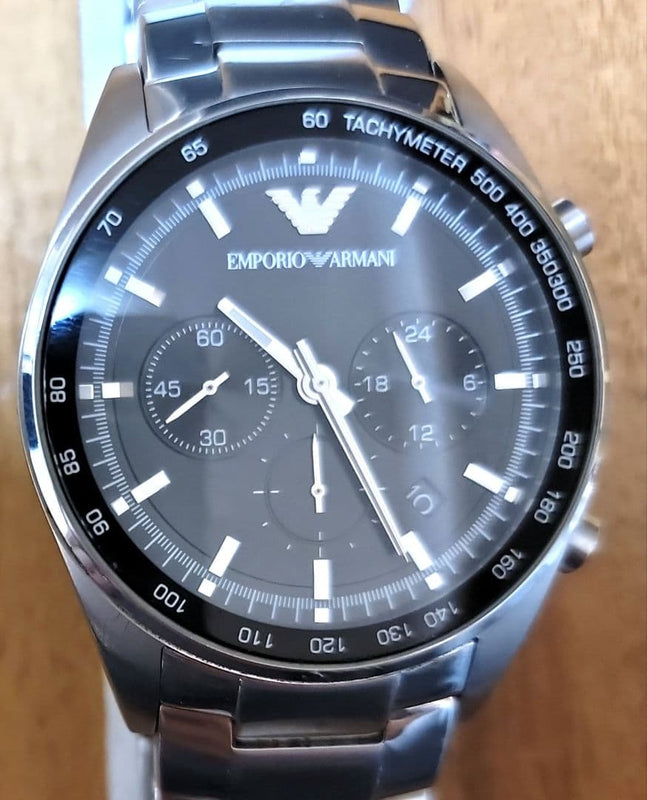 Emporio Armani Chronograph Watch For Parts/repair Quartz Analog Mens Wristwatch