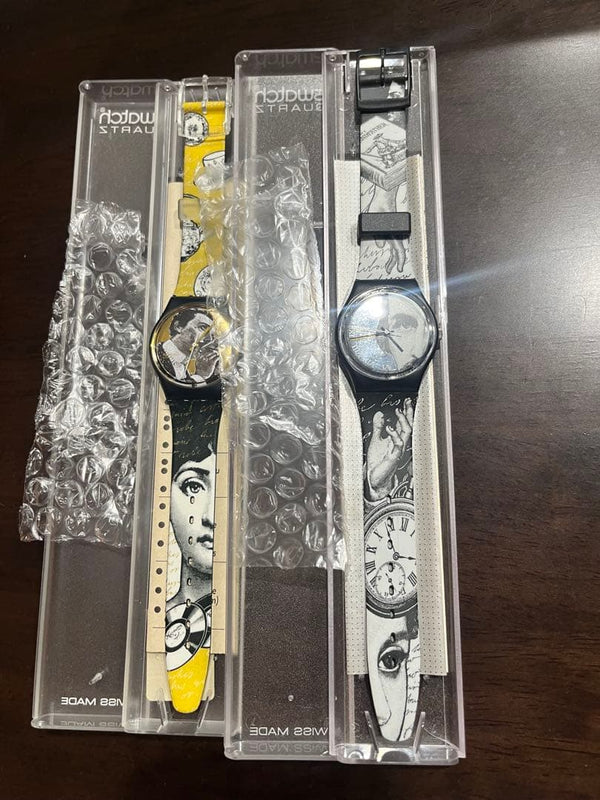 Swatch X Fornasetti Watch Set (Of 2) Limited Edition Art Collection Quartz