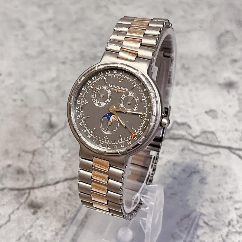 Longines Conquest Moonphase Titanium Watch Mens Swiss Luxury Casual