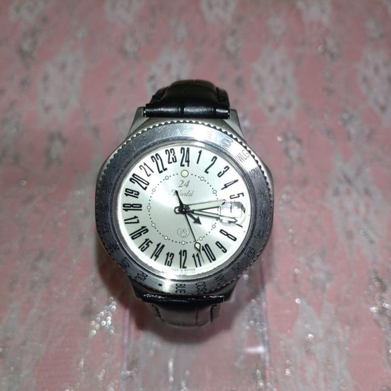 24 World Time 100-year Calendar Watch Slightly Flawed Analog Display Collectors