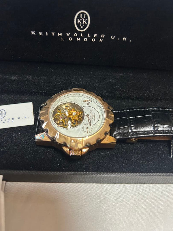 Keith Valli Imitation Tourbillon Wristwatch Mens Faux Leather Band