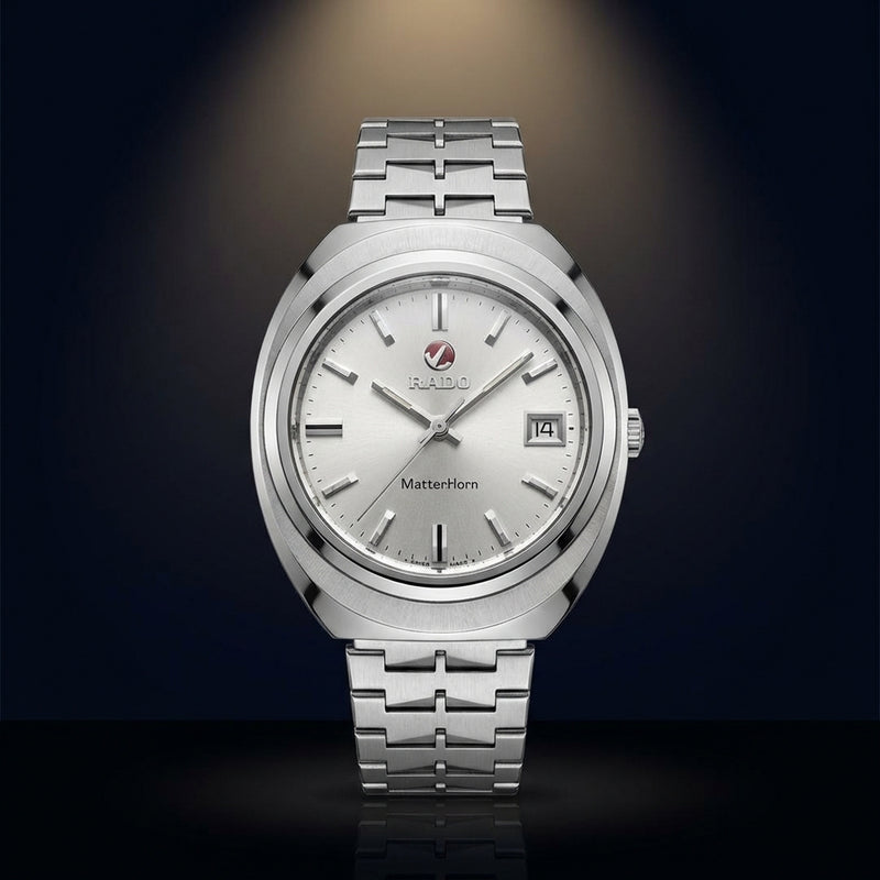 Matterhorn  Watch Cut Glass Original Band Swiss Made Mens Dress