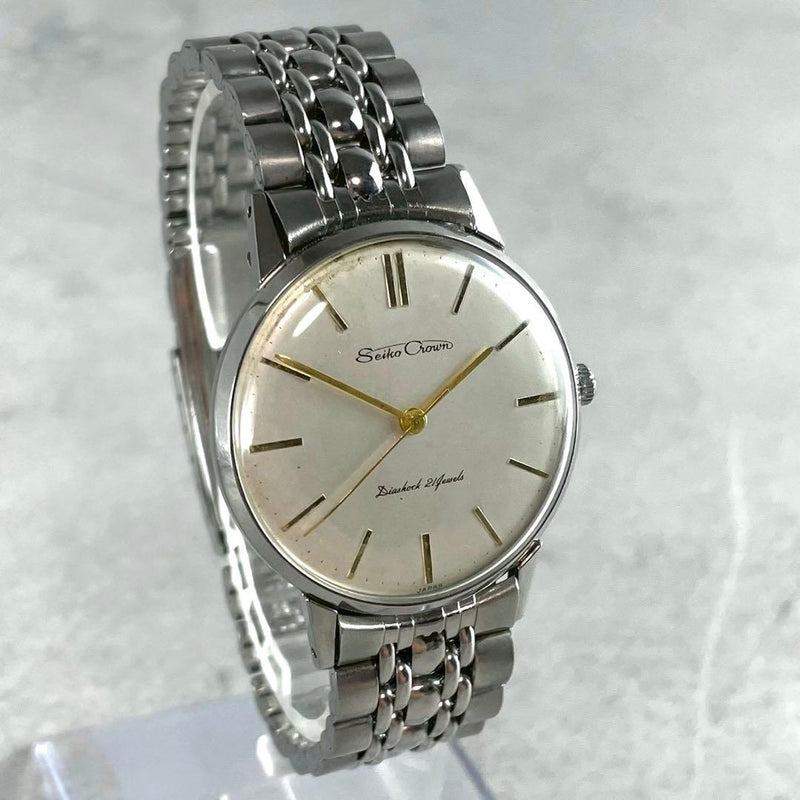 Serviced  Crown Hand-winding Watch Silver Vintage Seiko Wristwatch