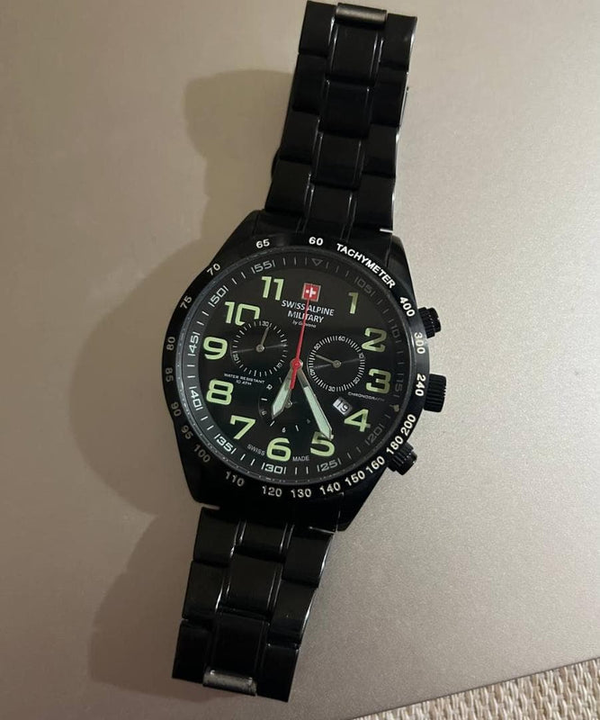Swiss Alpine Military Chronograph Watch Mens Sport Wrist Watch Durable Precise