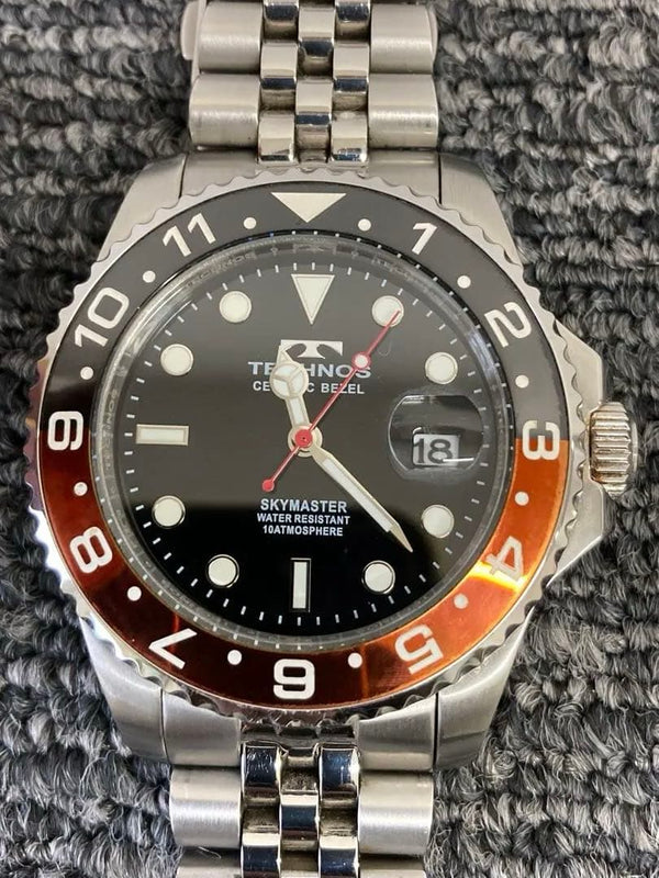 Technos Skymaster Watch Mens Analog Quartz Watch Stainless Steel Classic Style
