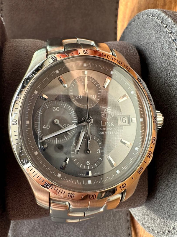 Tag Heuer Link Chronograph Mens Watch Stainless Steel Swiss Wristwatch