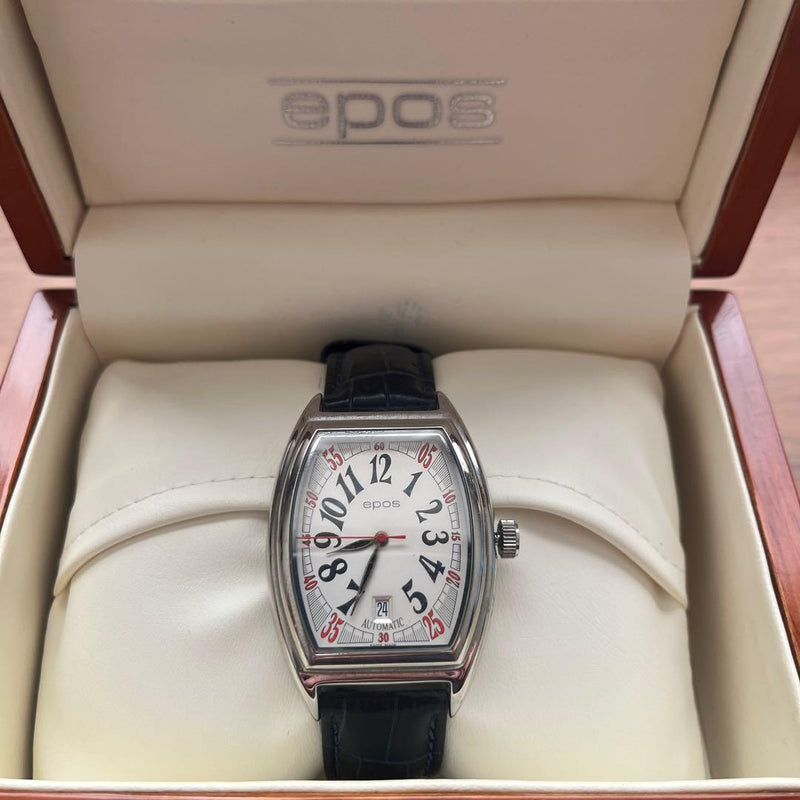 Epos Mechanical Watch Tonneau-shaped Analog Wrist Watch. Mens