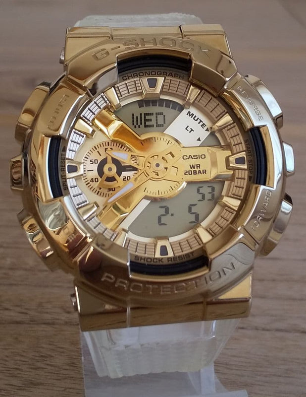 G-shock Gm-110sg Silver Metal Digital Analog Watch Shock Resistant Water