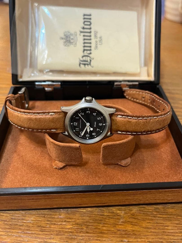 Hamilton Khaki Quartz Watch Black Dial Swiss Made Mens Wristwatch