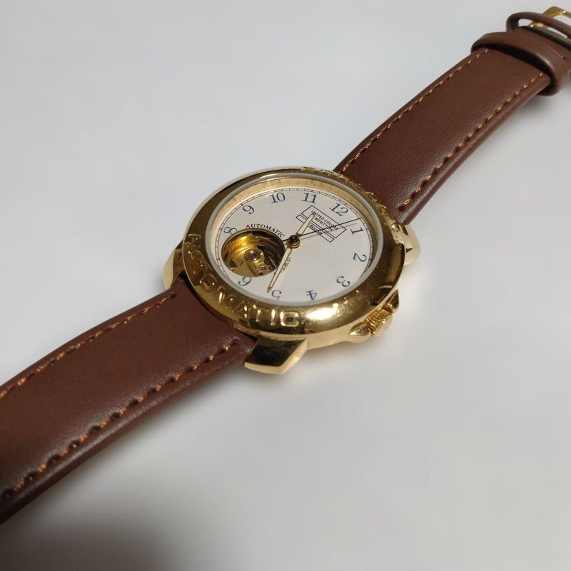 Benetton See-through Back Mens Watch Stainless Steel Casual