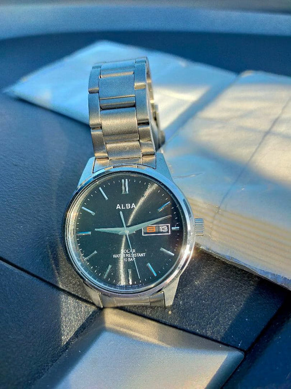 Alba Mens Solar Watch Black Rare Edition Eco-drive Casual Dress Everyday Use