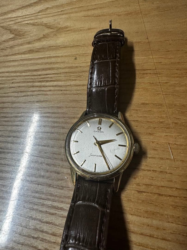 Omega Seamaster Watch Brown Pre-owned Good Condition Mens Luxury Timepiece