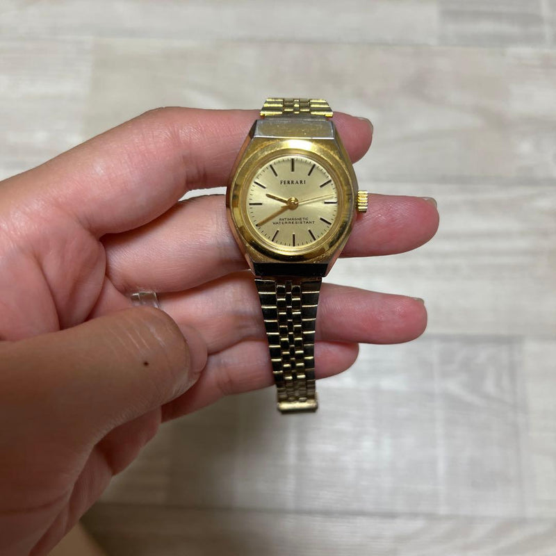 Used Ferrari Gold Analog Womens Watch Quartz Wristwatch Luxury Timepiece