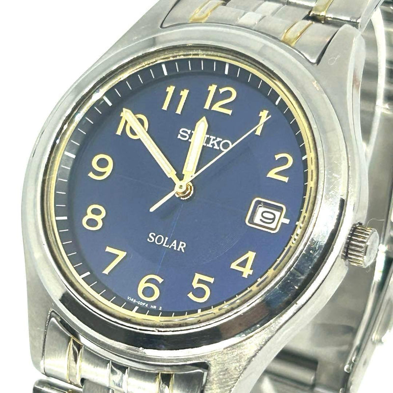 Solar Blue Dial Mens Watch Solar Powered Working Dress Everyday Use