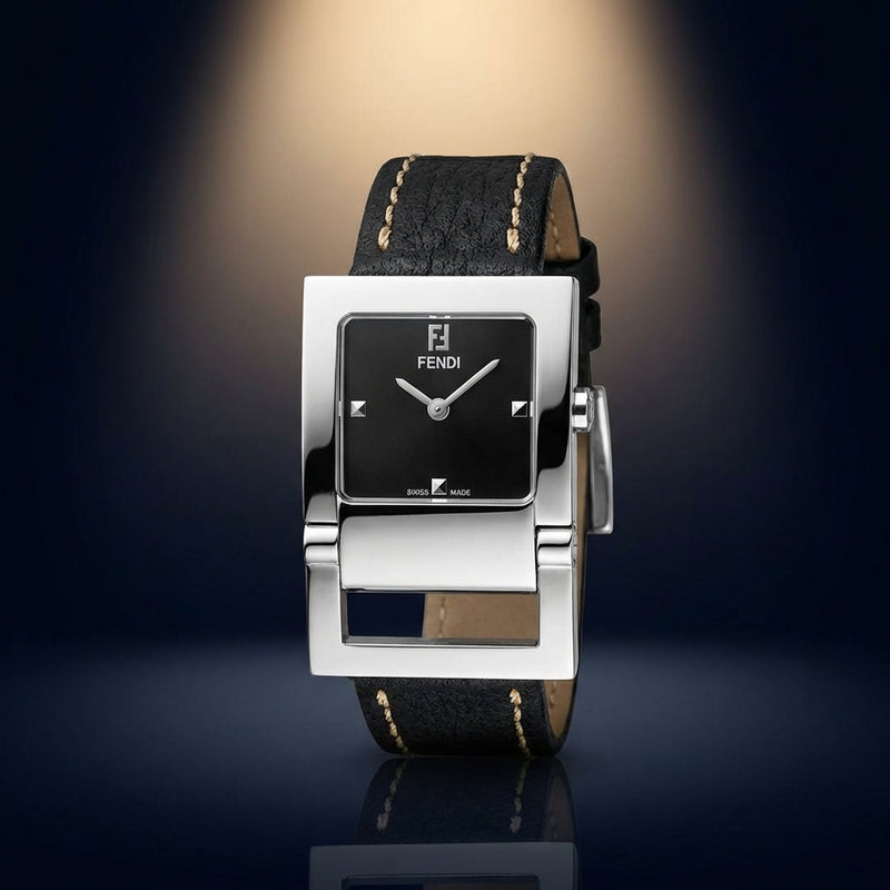 5200g  Mens Watch Black Dial Stainless Steel Luxury Timepiece