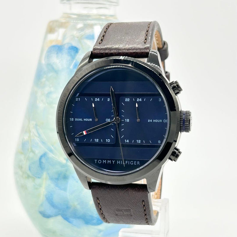 Tommy Hilfiger Icon Gmt Watch Mens Stainless Steel Timepiece Fashion Travel