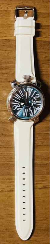 Silicon Band Hand-wound Watch Blue Black Dial Casual Analog Wristwatch