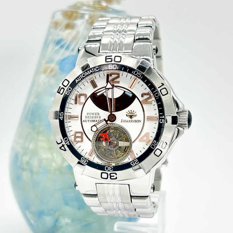 J. Harrison J.h-007 Watch Skeleton Back Mechanical Movement Mens