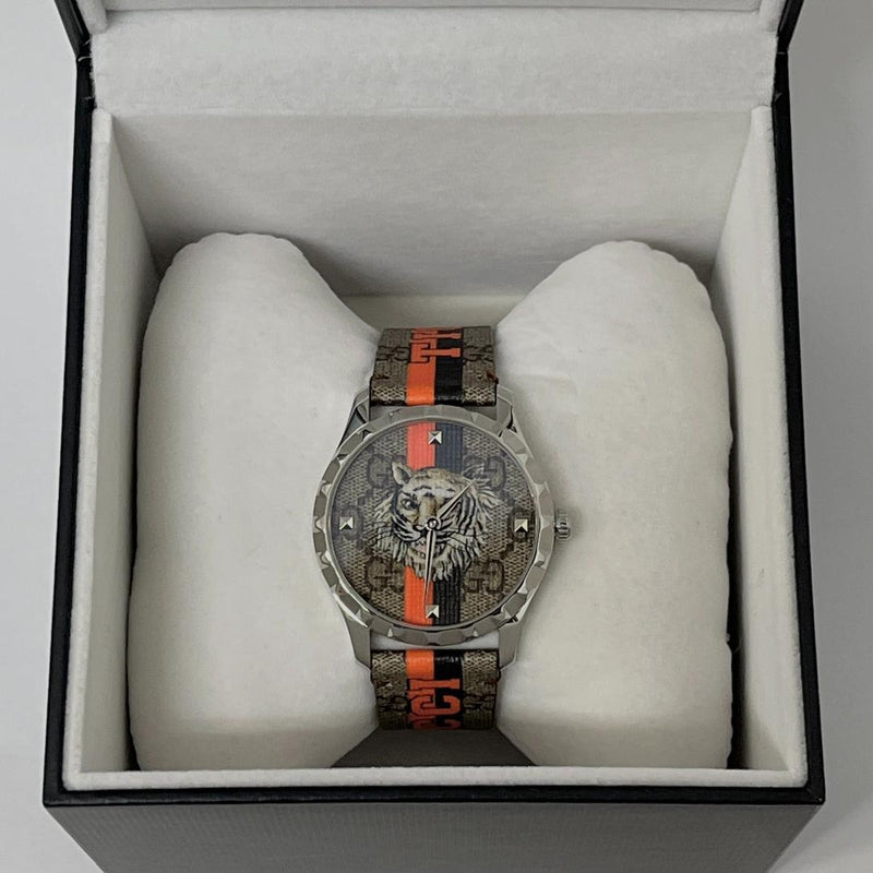 Gucci 126.4 G-timeless Gucci Tiger Watch Stainless Steel Quartz Movement Luxury