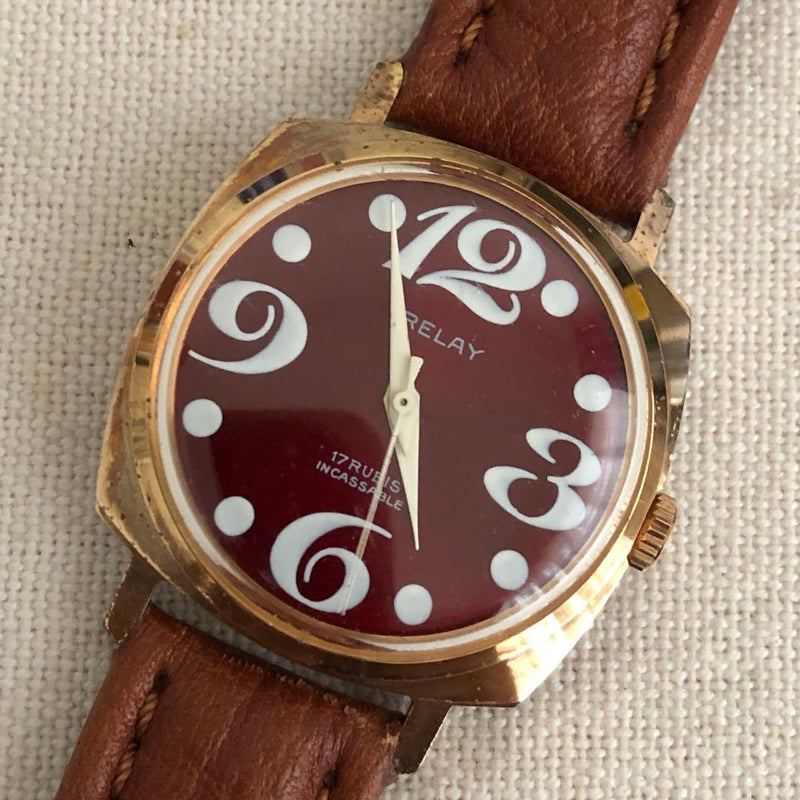 Vintage Relay 17 Jewels Incabloc Hand-winding Watch Mechanical Wristwatch