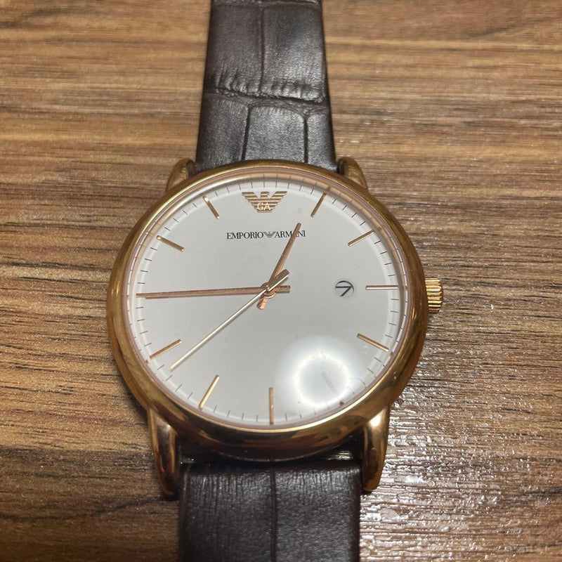 Emporio Armani Ar-2502 Watch Mens Quartz Wristwatch Stainless Steel Designer