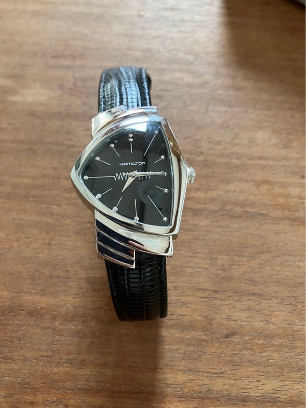 Hamilton Ventura Watch Iconic Design Swiss Quartz Stainless Steel Leather Band