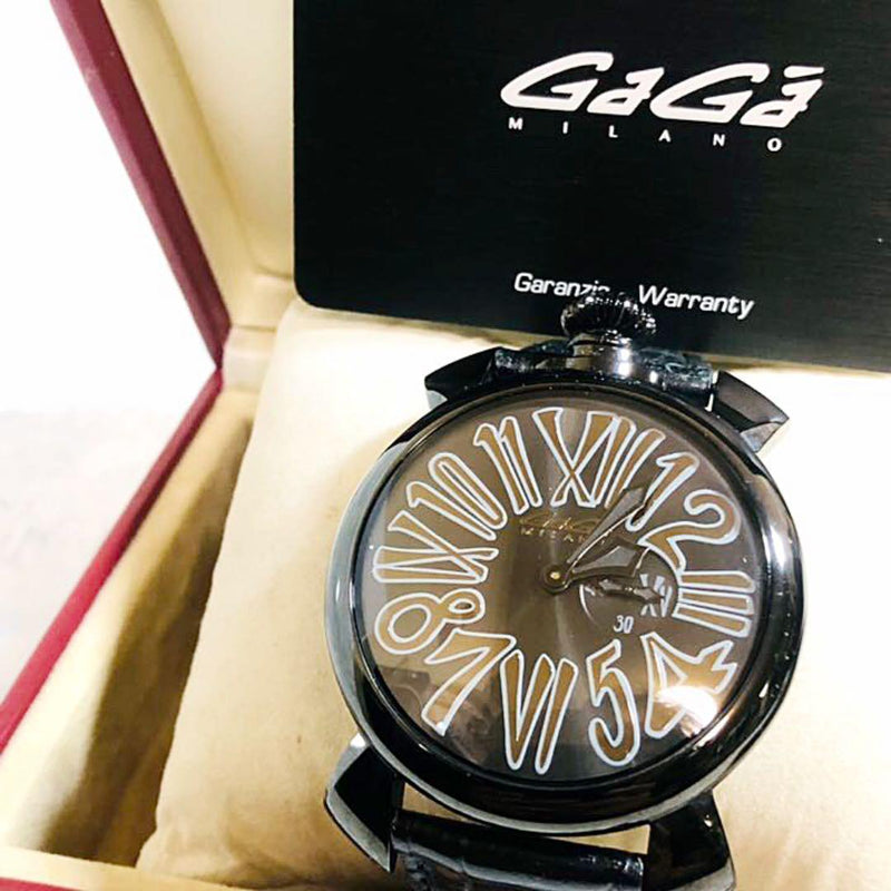 Gaga Milano Manuale 48 Quartz Watch Mens Wrist Watch Swiss Made Leather Band