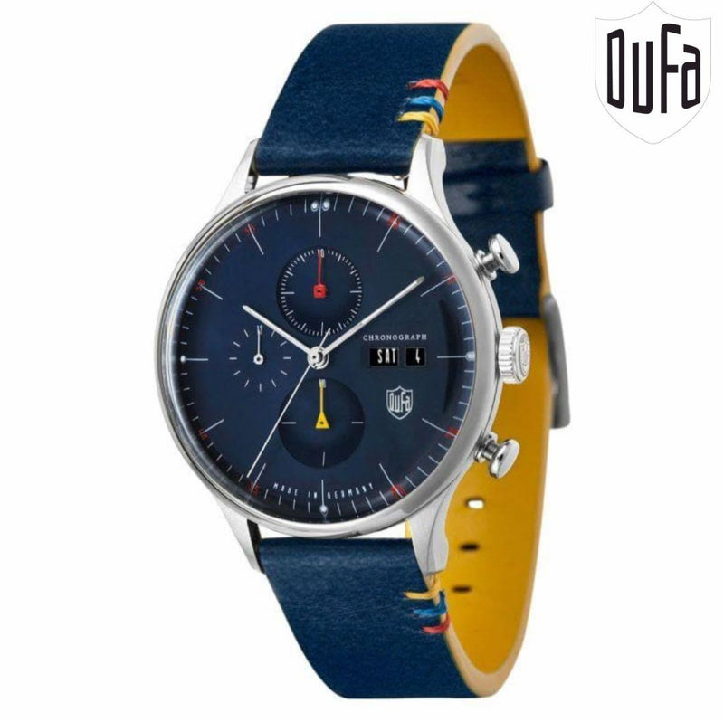 Dufa Chronograph Elements Bauhaus Watch Df-9021 Stainless Steel Quartz Mens