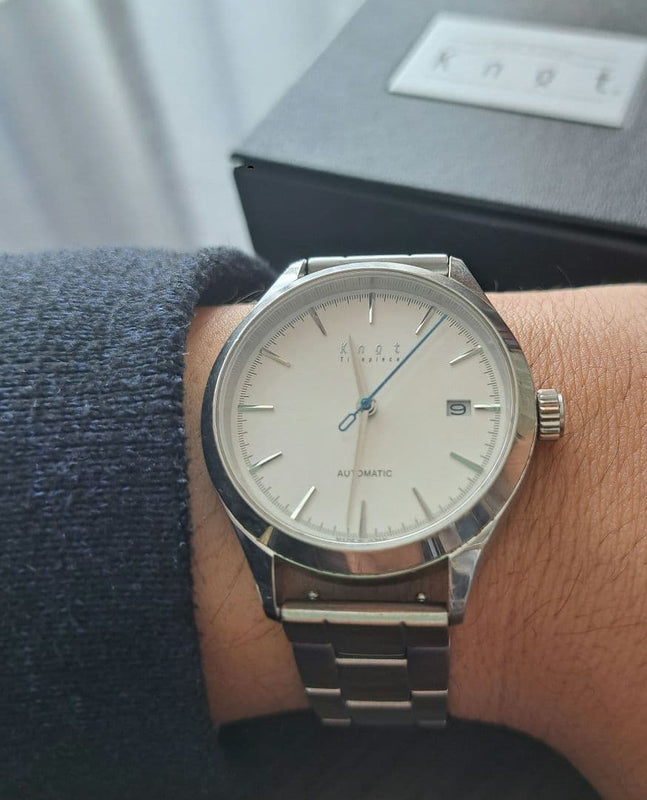 Knot At-38 Watch Silver Mens Wristwatch Japanese Movement Stainless