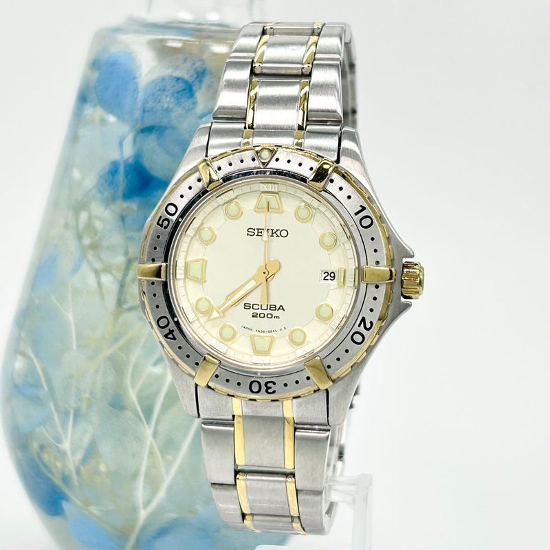 Scuba 200m 7n35-6060 Quartz Watch Diver Water Resistant Mens Analog