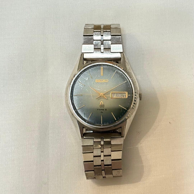 Type Ii 4336-8000 Quartz Mens Watch Vintage Silver Tone Dress Watch Japan