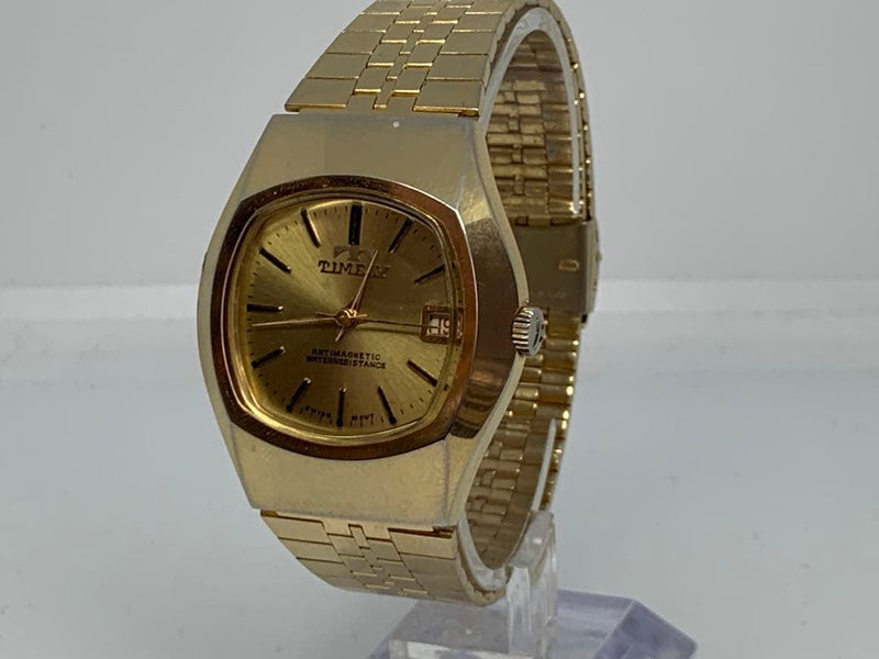 Technos Manual-winding Watch Gold Vintage Style Mens Dress Watch Swiss Made