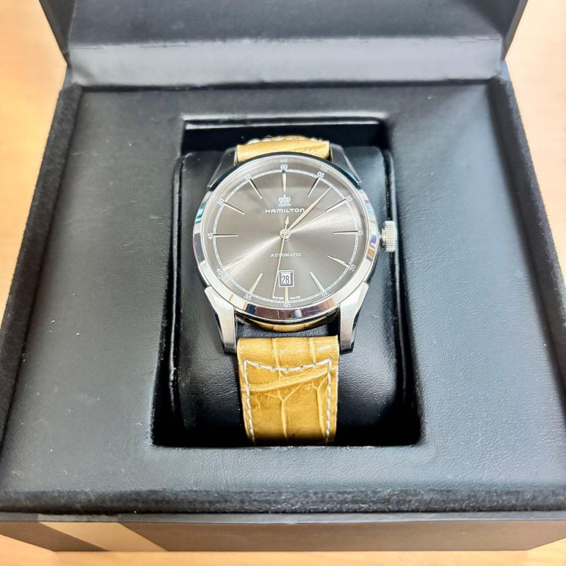 Hamilton Spirit Of Liberty H42415591 Mens Watch Leather Band Silver